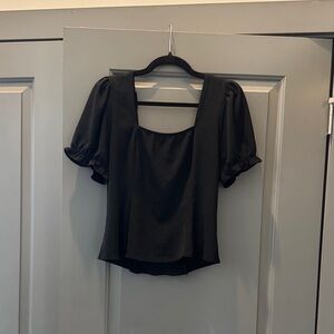 Nine Britton Black Puff Sleeve Blouse